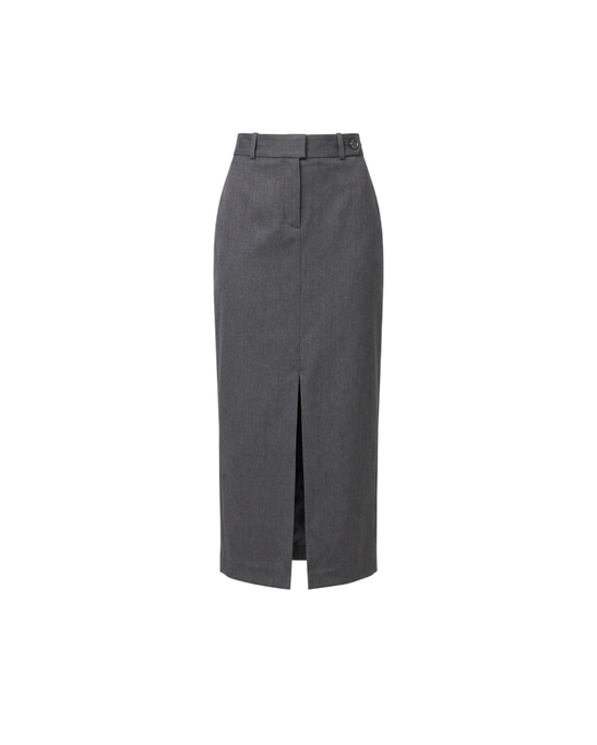 Liva Viscose Tailored Midi Skirt Grey