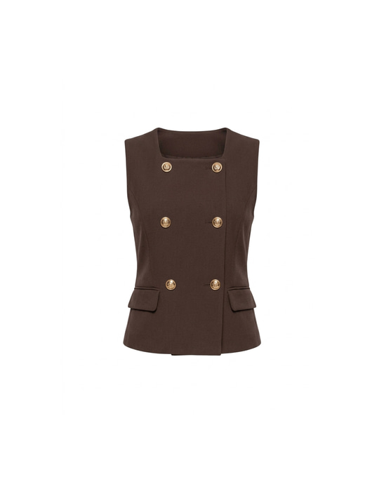 Luma Double-Breasted Vest Black