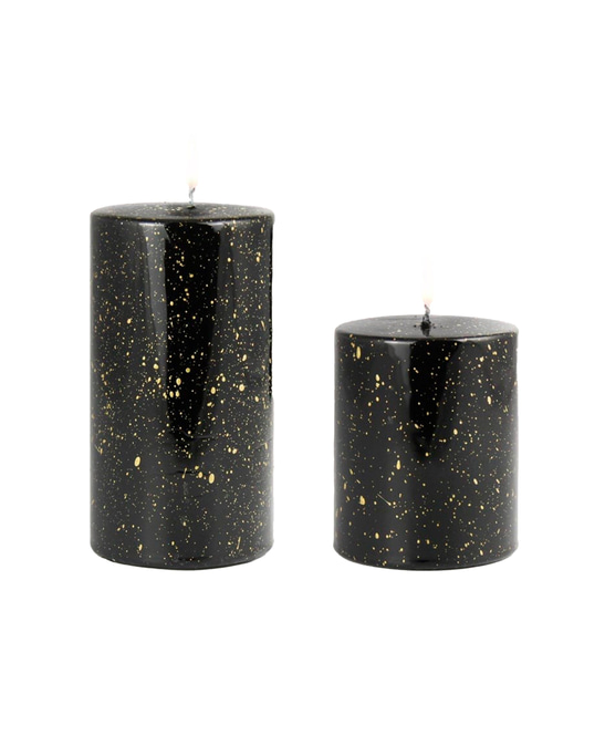 Lumina Gilded Black Cylinder Candle