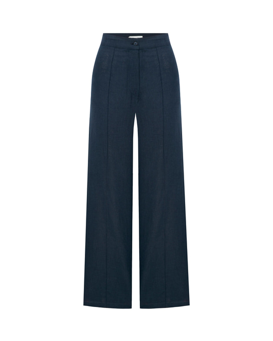Millie Linen Trousers Dark Navy