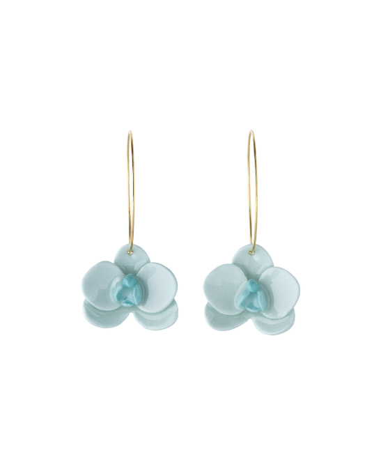 Orchid Hoop Earrings - Mint