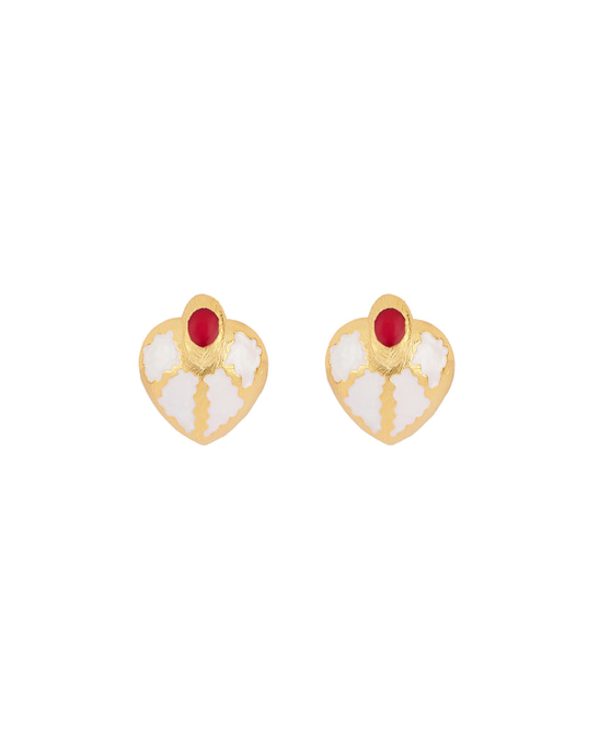 Raina White Earrings