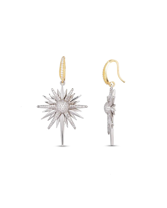 Silver Dangle Sirius Earrings