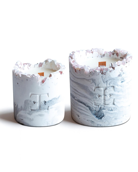 Silver Glow Gemstone Candle Set