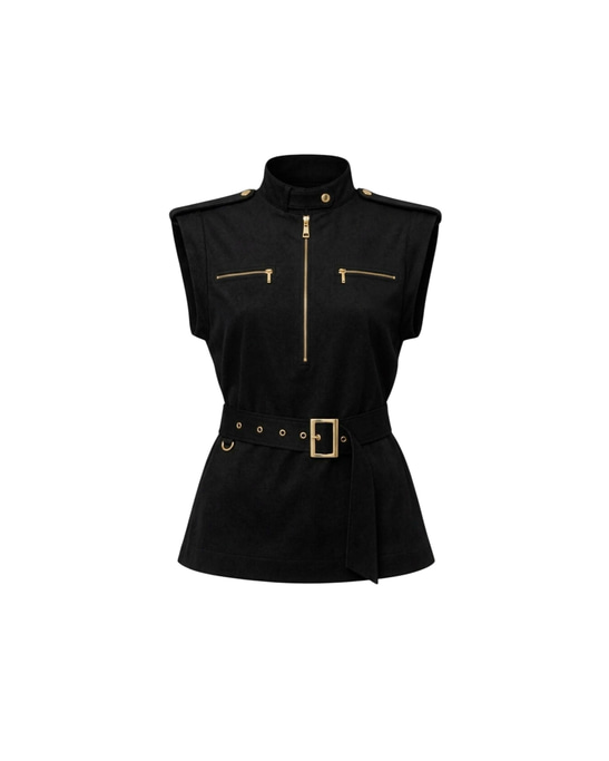 Sora Cotton Utility Top Black