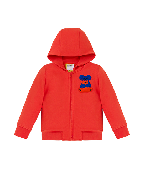 Squeaky Orange Zipped Hoodie Sweatshirt
