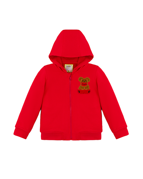 Squeaky Red Zipped Hoodie Sweatshirt