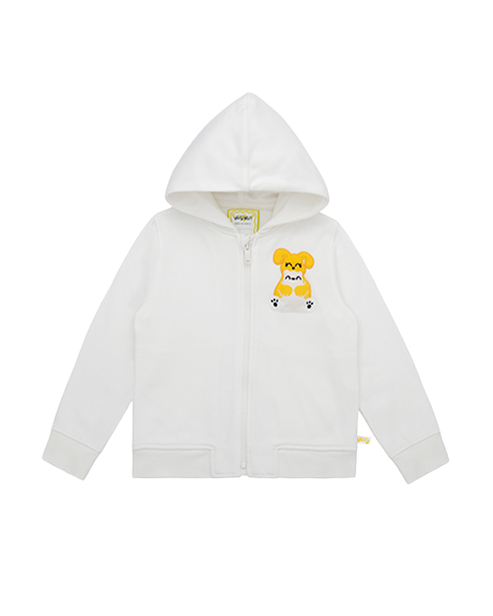 Squeaky White Zipped Hoodie Sweatshirt