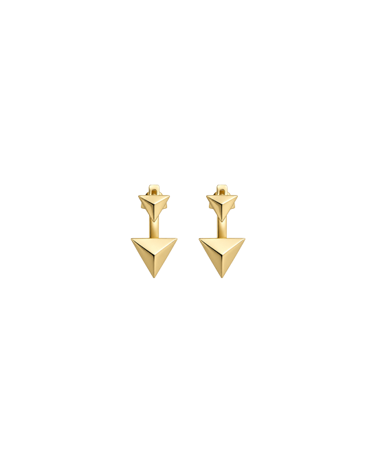Upsıde Down Gold Plated Earrıngs