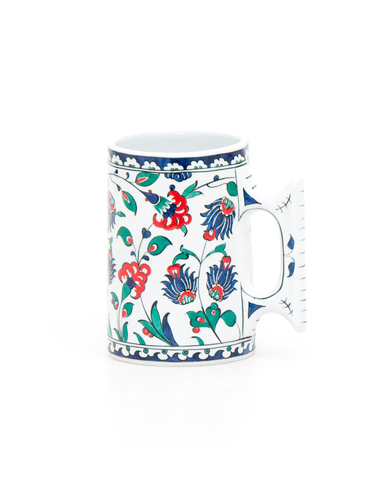Victoria and Albert Museum Naturalist Pattern Iznik Ceramic Tankard Replica