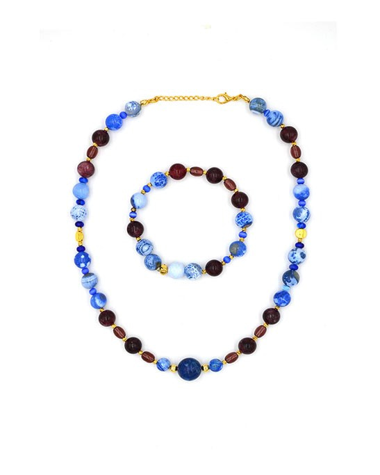 Agate Mix Necklace & Bracelet Set