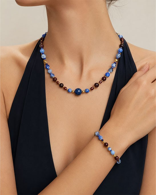 Agate Mix Necklace & Bracelet Set