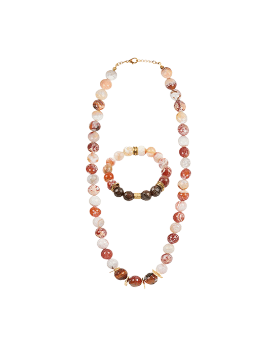 Agate Necklace & Bracelet Set