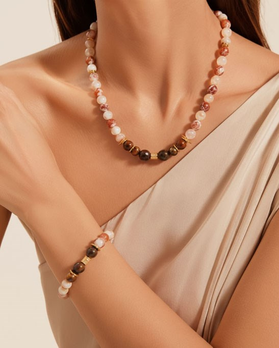 Agate Necklace & Bracelet Set