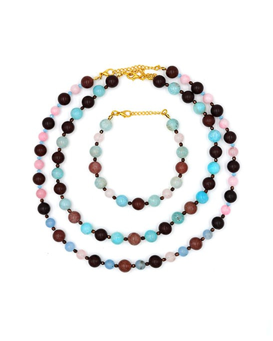Agate & Quartz Natural Stone Jewelry Set