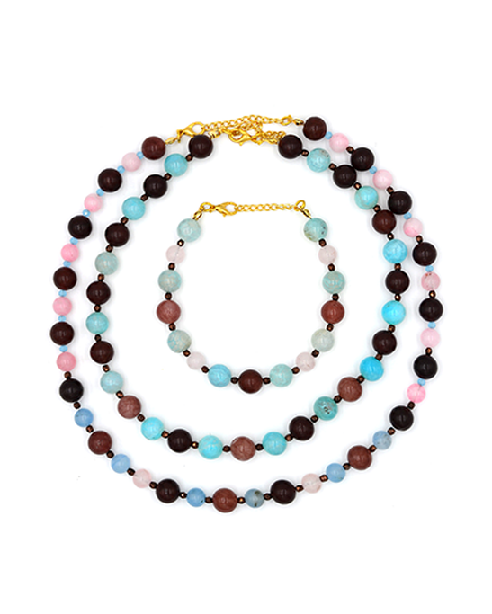 Agate & Quartz Natural Stone Jewelry Set