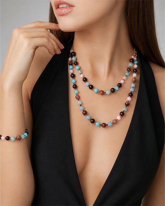 Agate & Quartz Natural Stone Jewelry Set