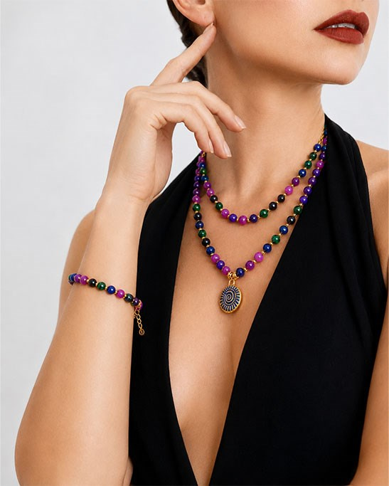 Agate Stone Spiral Set