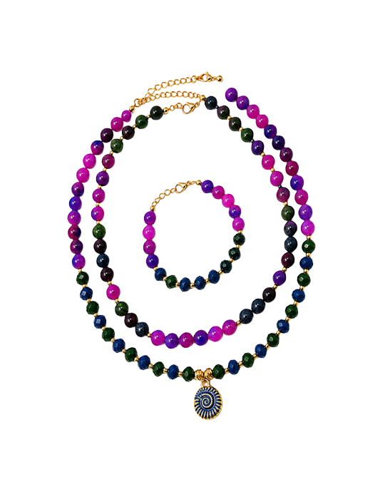 Agate Stone Spiral Set