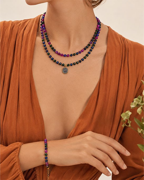 Agate Stone Spiral Set