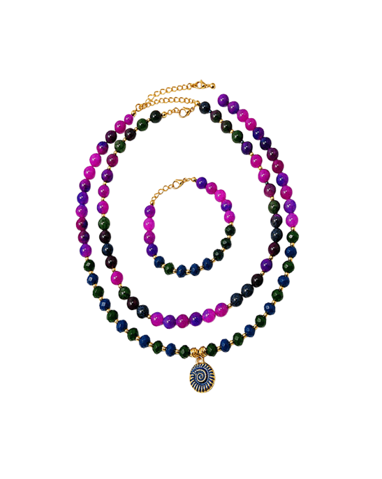 Agate Stone Spiral Set