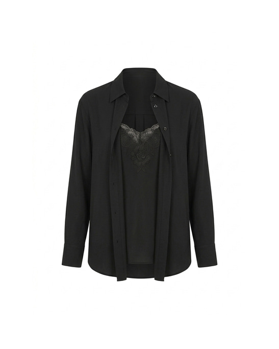 Alisa Lace Detailed Viscose Shirt 