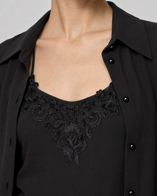 Alisa Lace Detailed Viscose Shirt 