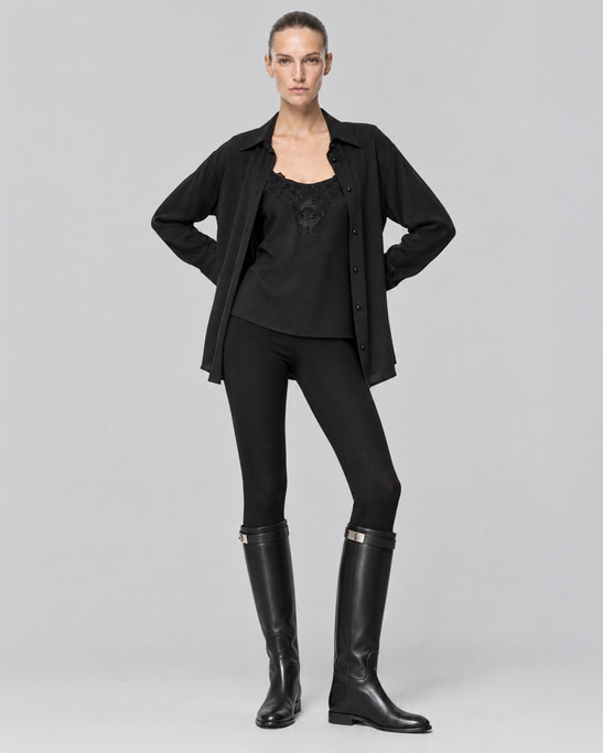 Alisa Lace Detailed Viscose Shirt 