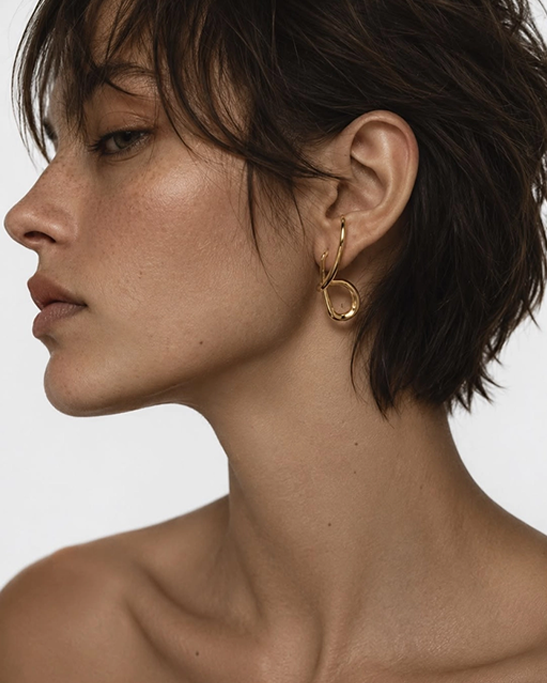 ALPHA GOLD PLATED SILVER EARRINGS
