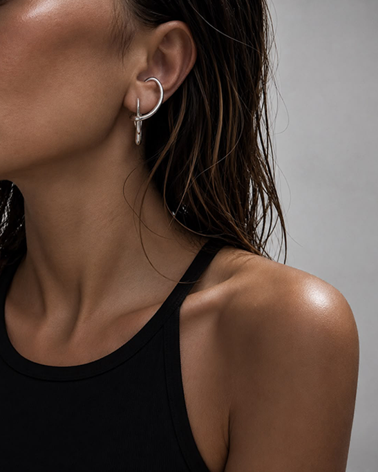 Alpha Silver Earrings