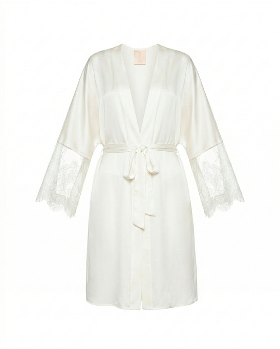 Anne Short Silk Satin Robe