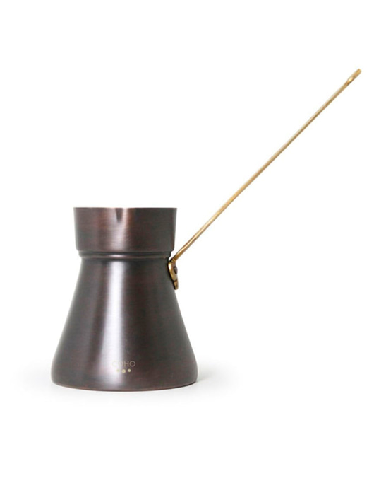 Antique Copper Turkish Coffee Pot with Cast Handle