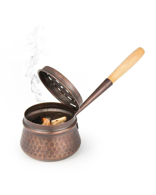 Antique Hammered Copper Incense Holder