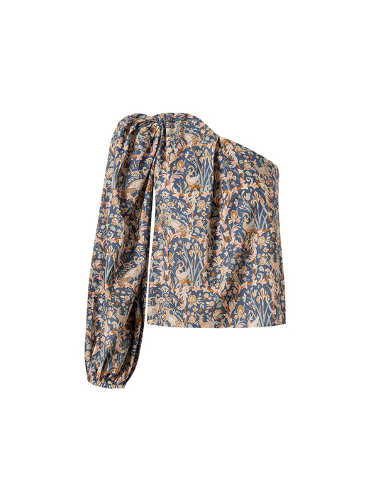 Antoinette One Shoulder Top in Blue Lana Tawn