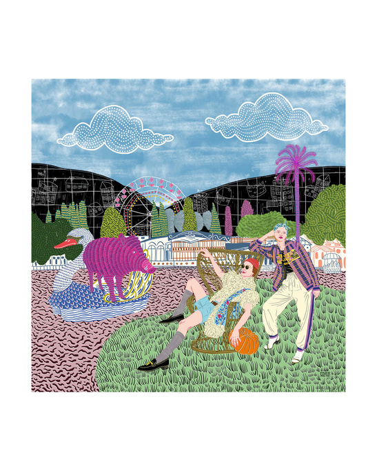 Aphrodite & Adonis Printed Scarf in Silk