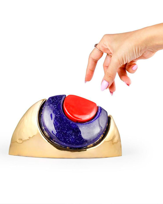 Art Handmade Ceramic Gold Evil Eye Decorative Object