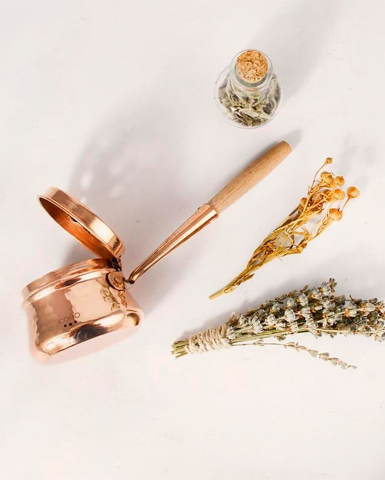 Artisan Hammered Copper Incense Holder