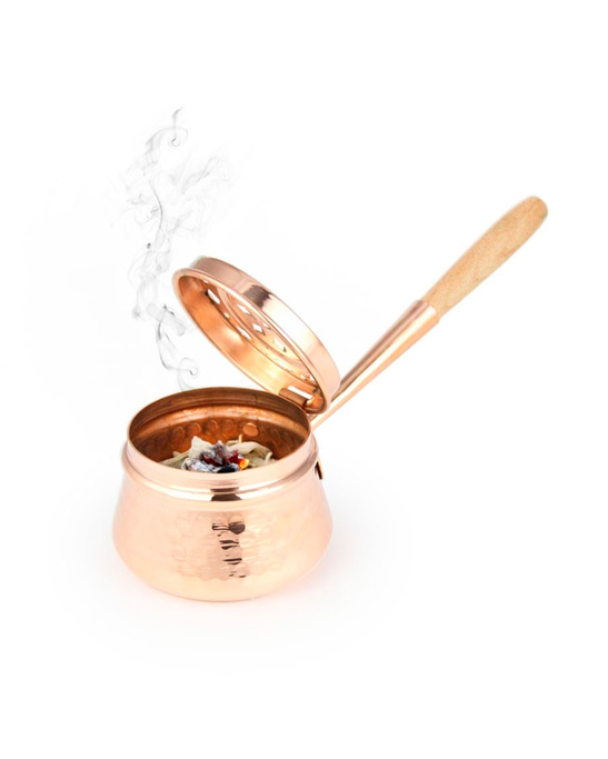 Artisan Hammered Copper Incense Holder