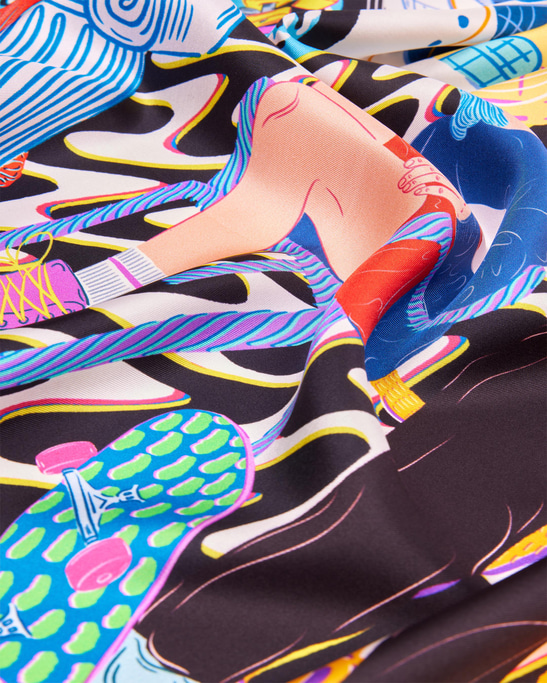 Atalanta Printed Scarf in Silk