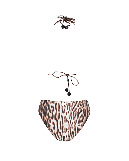 Ava Leopard Pattern Bikini With Ruffle Details