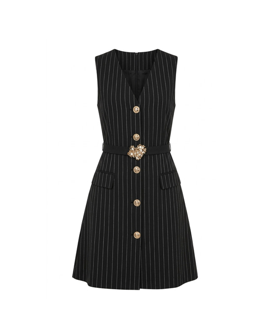 Aven Pinstripe Tailored Mini Dress