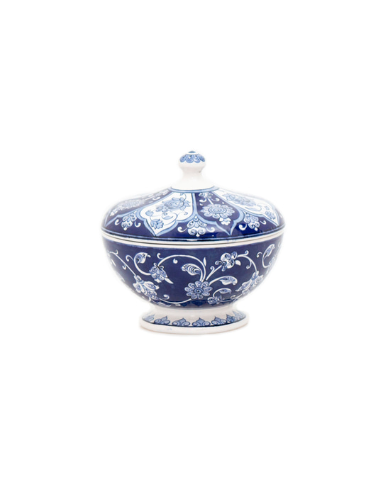 Baba Nakkas Patterned Iznik Ceramic Sugar Bowl