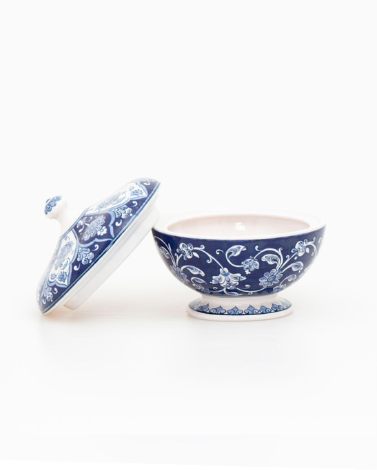 Baba Nakkas Patterned Iznik Ceramic Sugar Bowl
