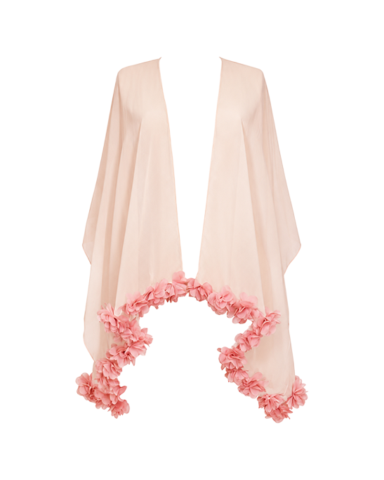 Bella Nude With Pink Flower Cover Up