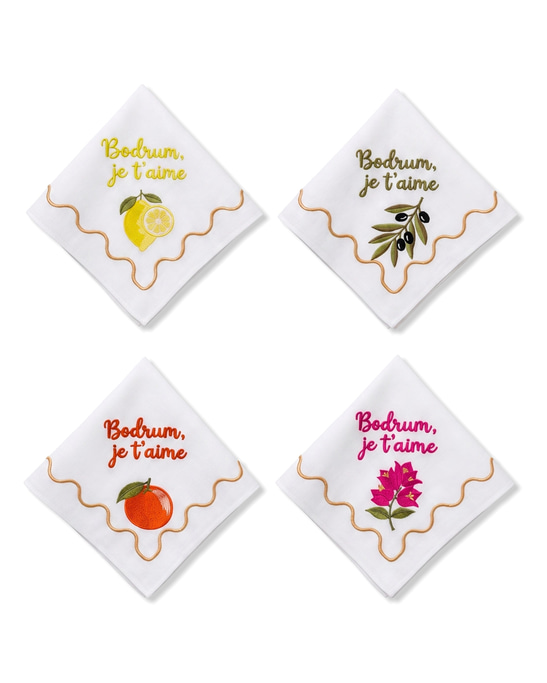 Bodrum Je T'aime Napkin Set