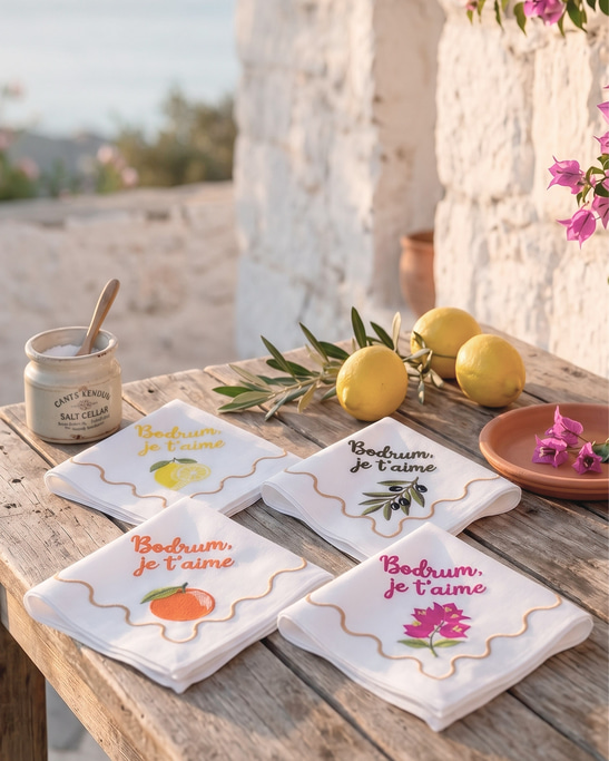 Bodrum Je T'aime Napkin Set