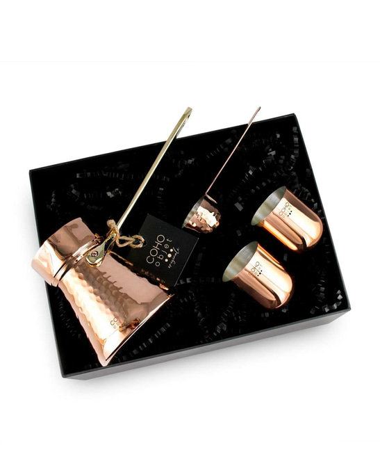 Box Souvenir Engraved Copper Gift Set