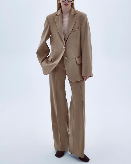 Boxy Blazer Jacket Camel