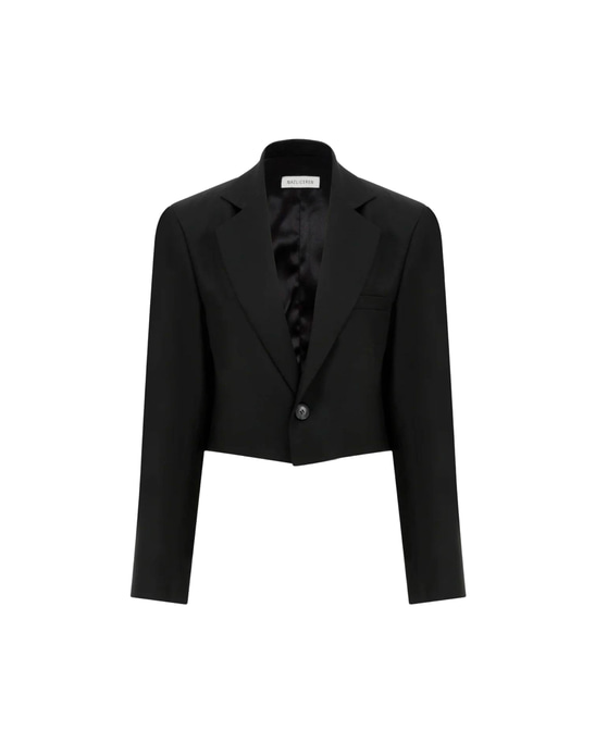 Boxy Cropped Blazer Black