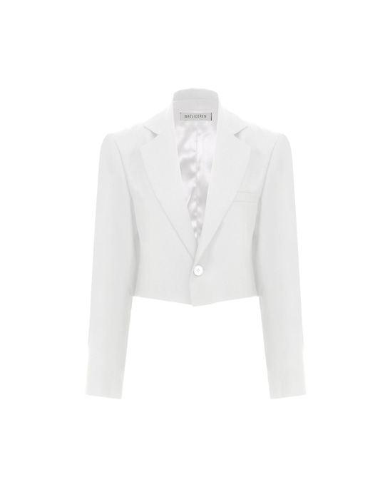 Boxy Satin Cropped Jacket Vanilla Ice